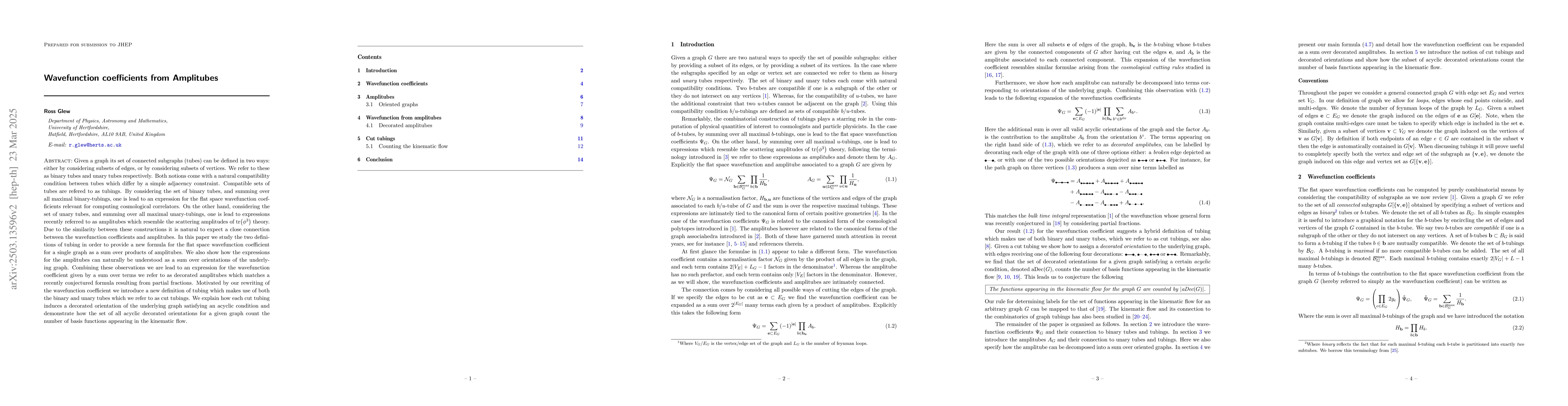 Thumbnail for Wavefunction coefficients from Amplitubes