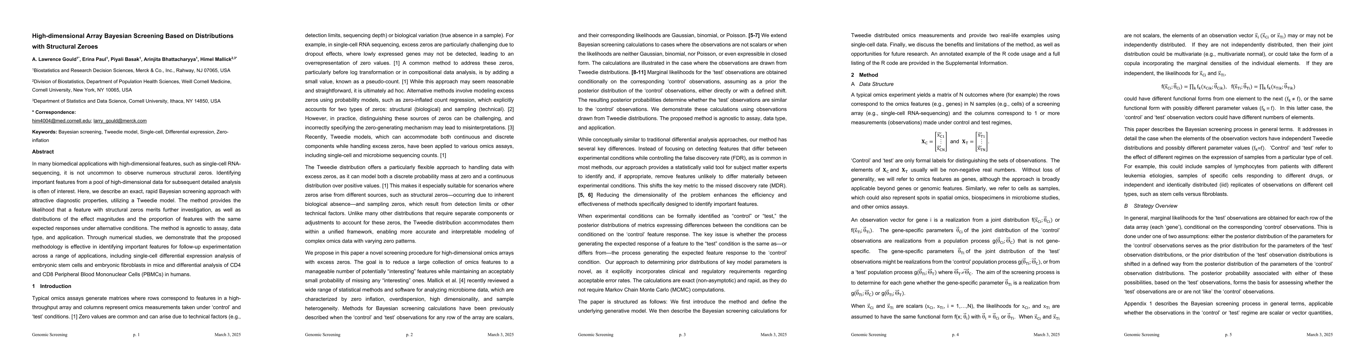 Thumbnail for High-dimensional Array Bayesian Screening Based on Distributions with
  Structural Zeroes