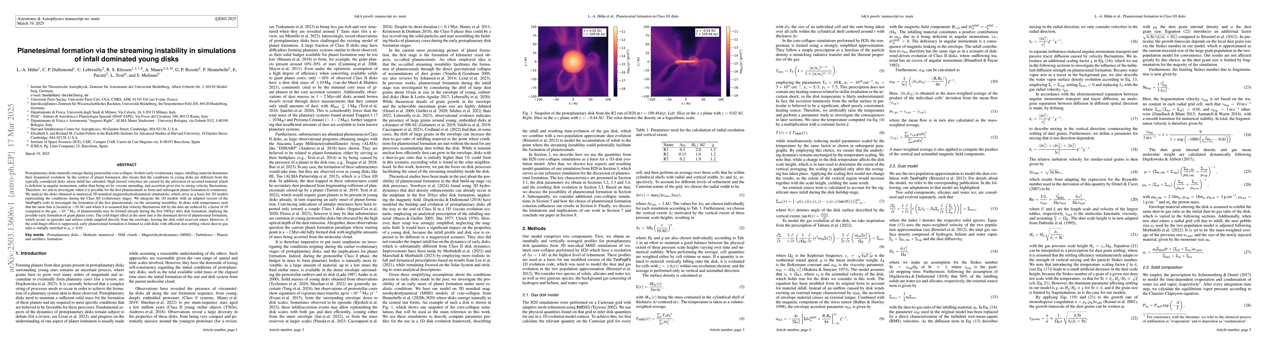 Thumbnail for Planetesimal formation via the streaming instability in simulations of
  infall dominated young disks