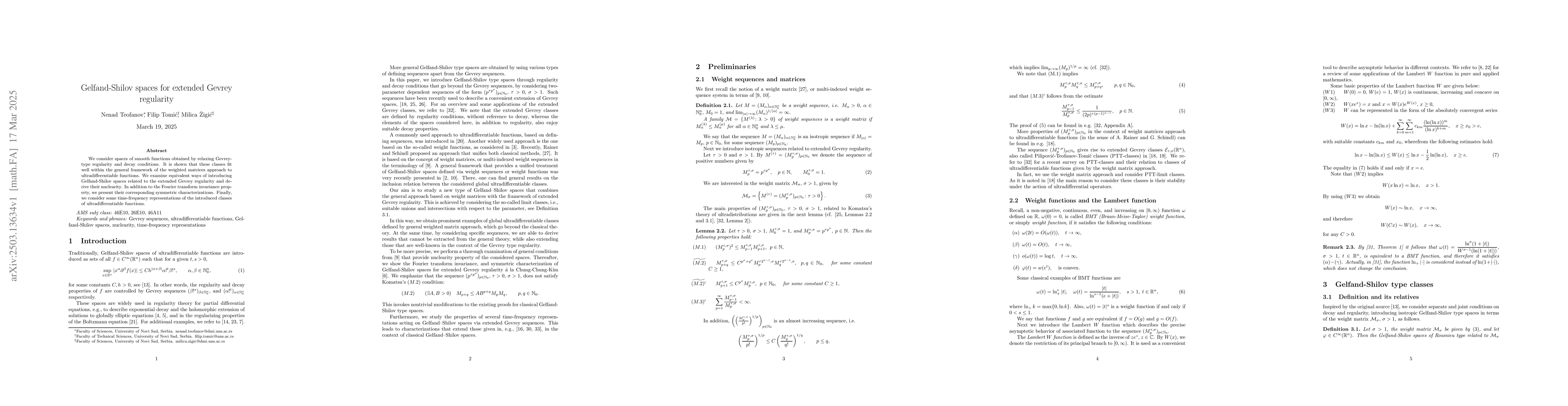 Thumbnail for Gelfand-Shilov spaces for extended Gevrey regularity