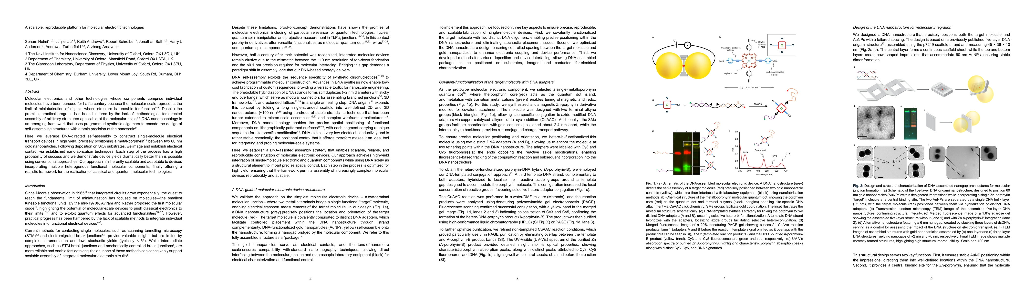 Thumbnail for A scalable, reproducible platform for molecular electronic technologies