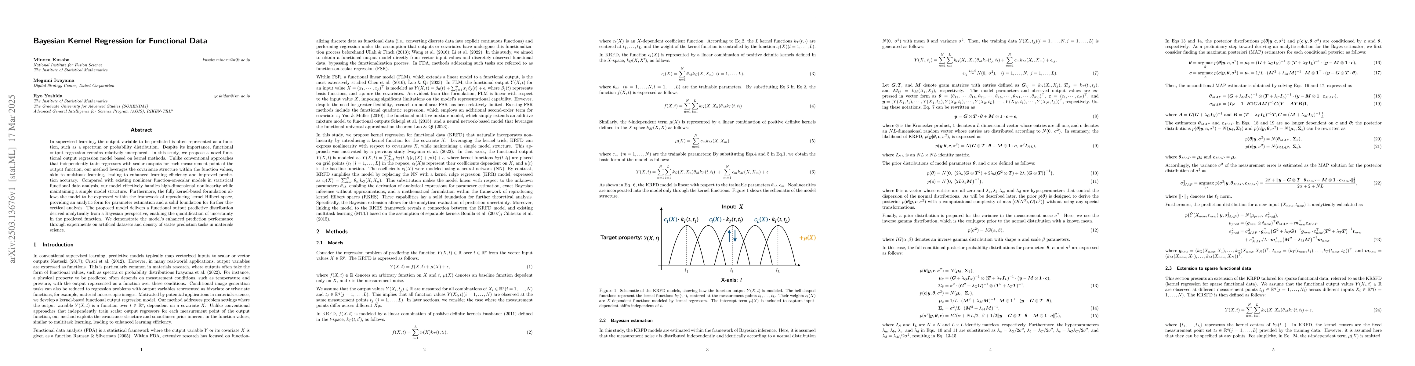 Thumbnail for Bayesian Kernel Regression for Functional Data