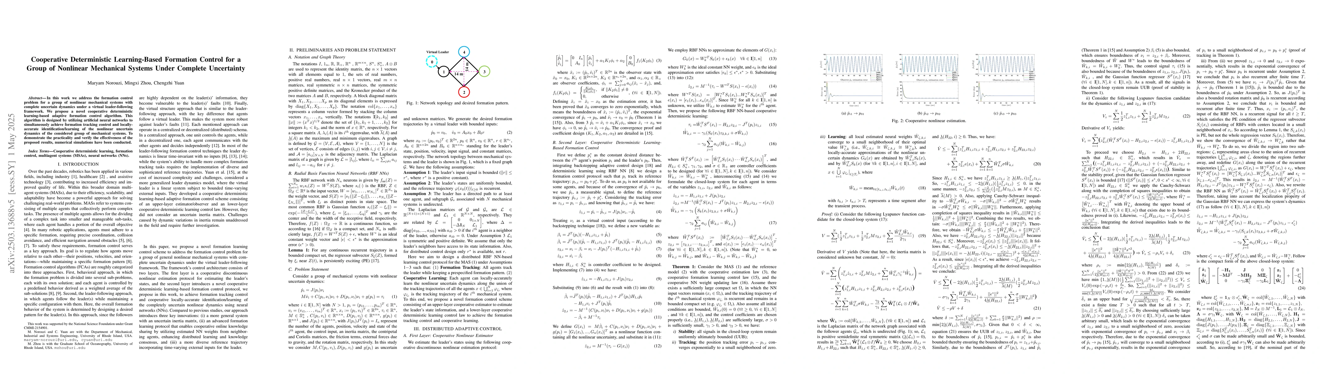 Thumbnail for Cooperative Deterministic Learning-Based Formation Control for a Group
  of Nonlinear Mechanical Systems Under Complete Uncertainty
