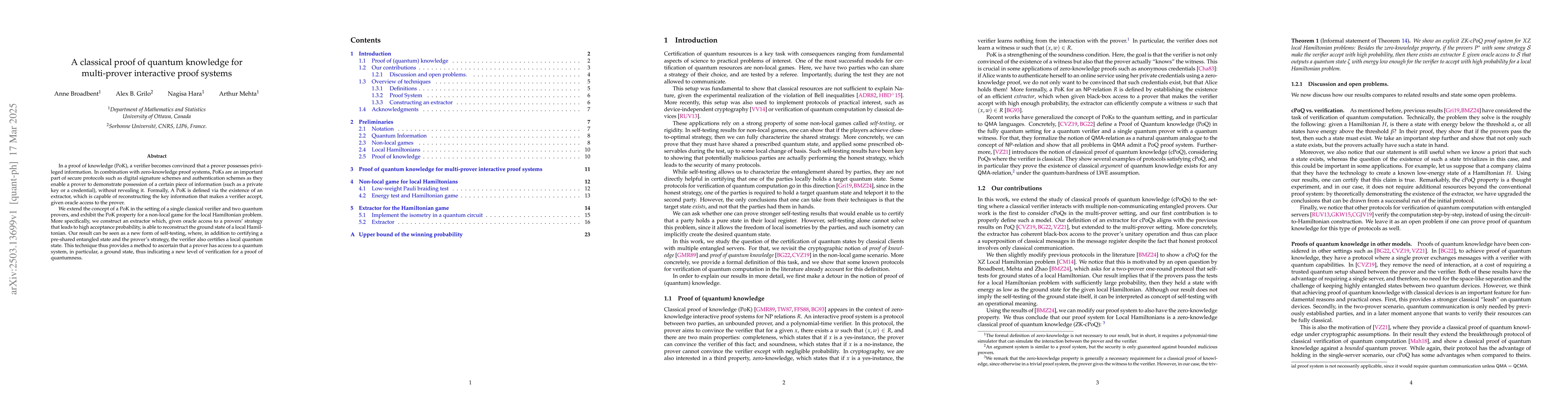 Thumbnail for A classical proof of quantum knowledge for multi-prover interactive
  proof systems