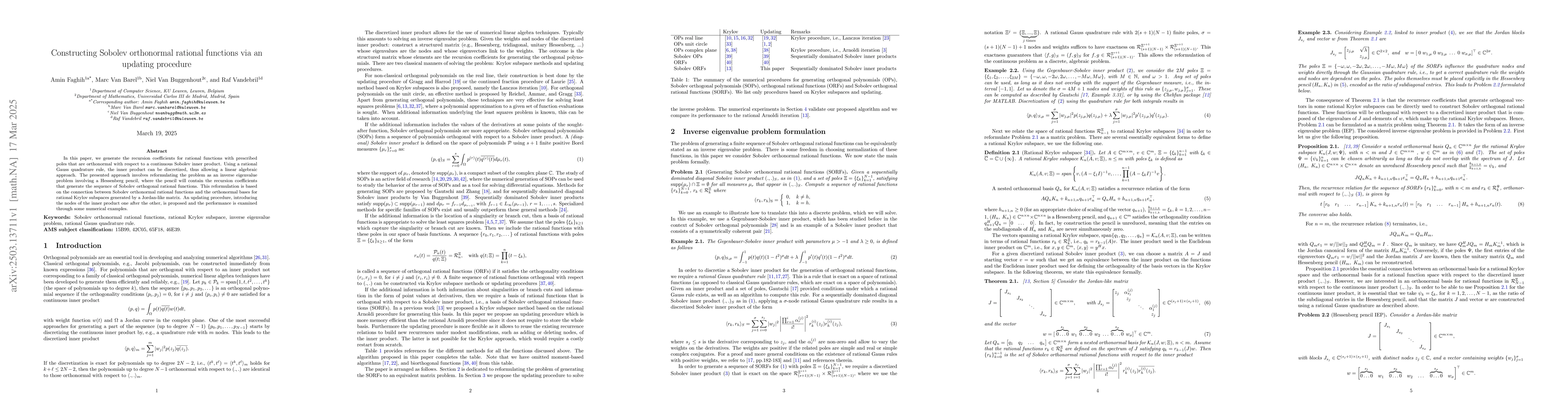 Thumbnail for Constructing Sobolev orthonormal rational functions via an updating
  procedure