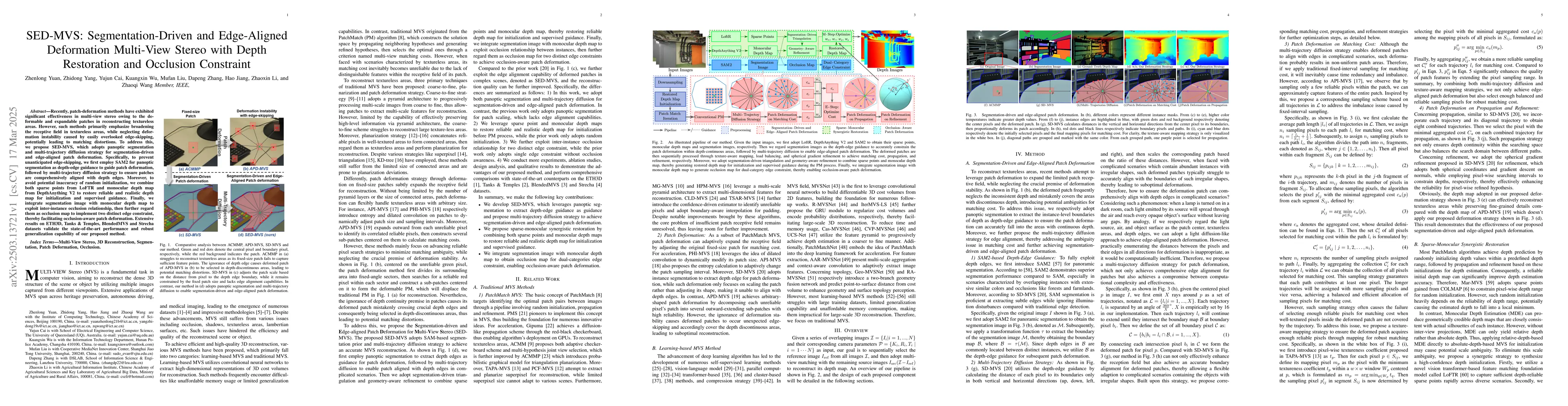 Thumbnail for SED-MVS: Segmentation-Driven and Edge-Aligned Deformation Multi-View
  Stereo with Depth Restoration and Occlusion Constraint