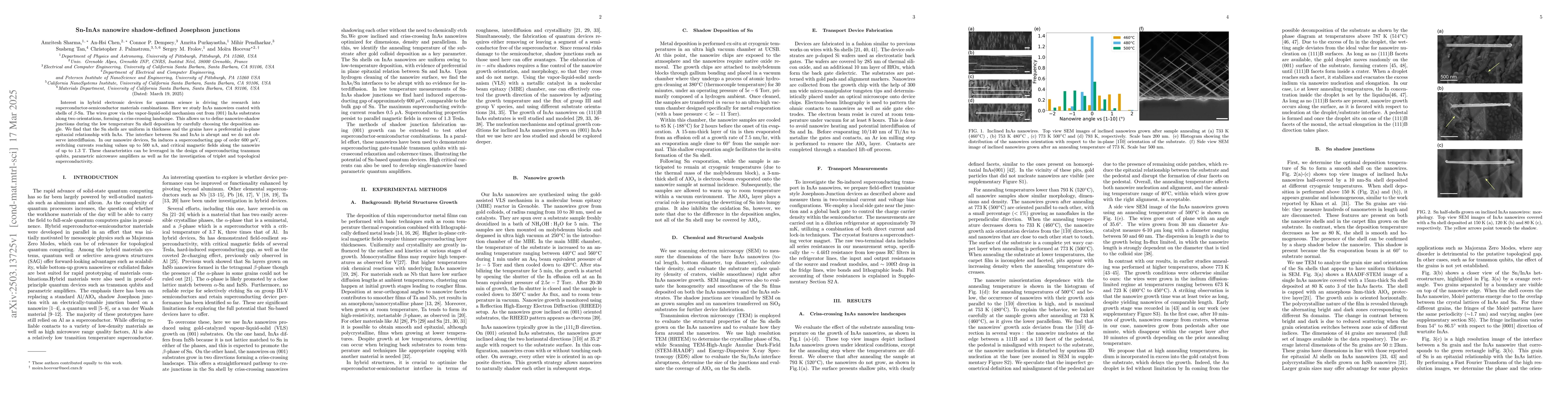 Thumbnail for Sn-InAs nanowire shadow-defined Josephson junctions
