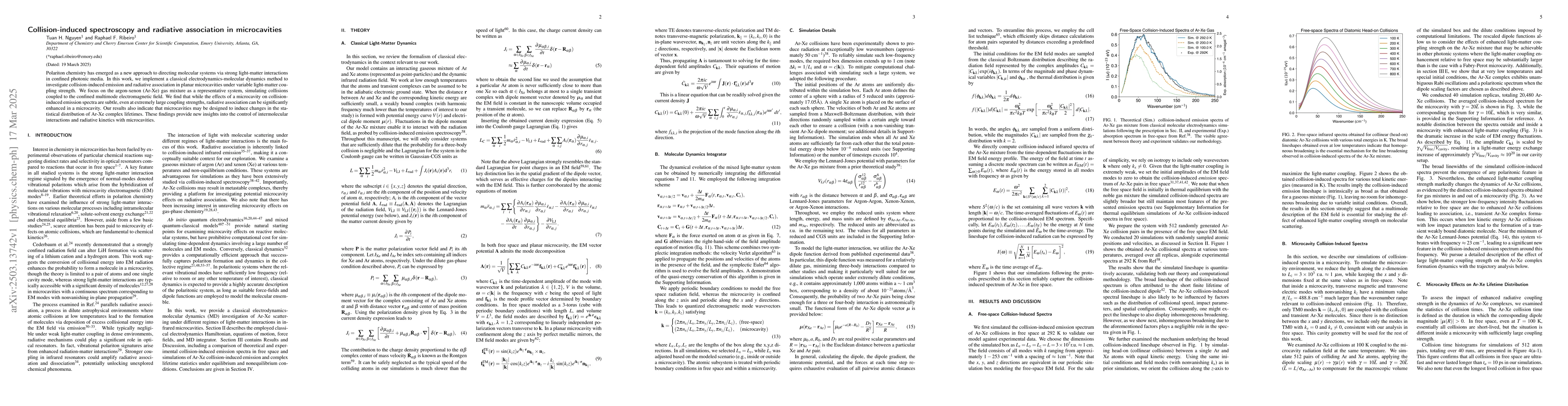 Thumbnail for Collision-induced spectroscopy and radiative association in
  microcavities