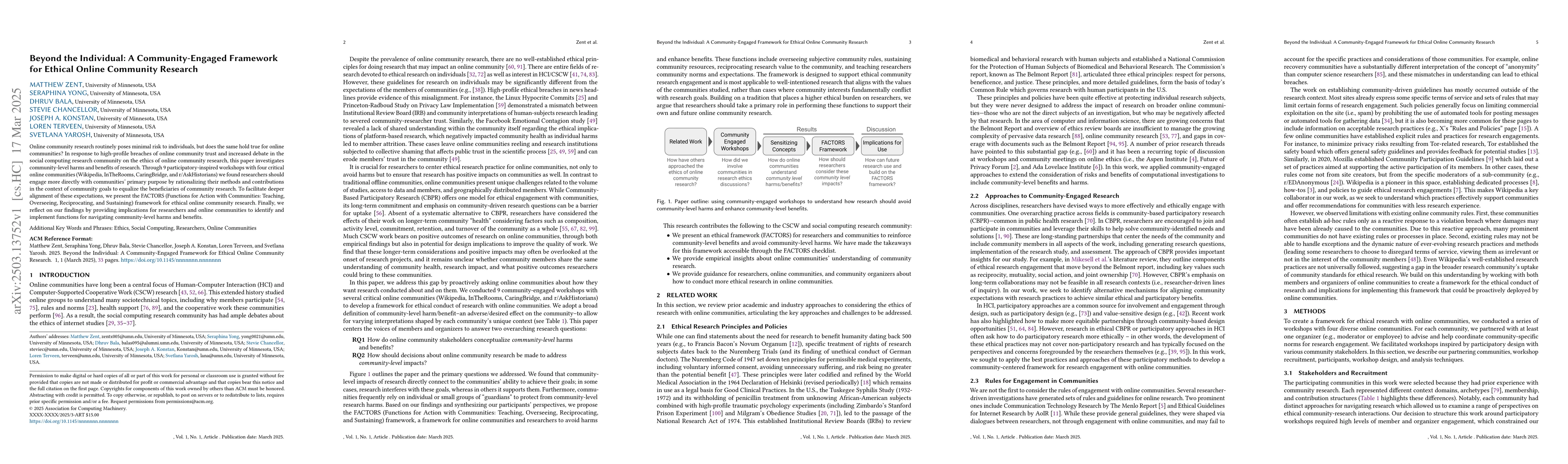 Thumbnail for Beyond the Individual: A Community-Engaged Framework for Ethical Online
  Community Research