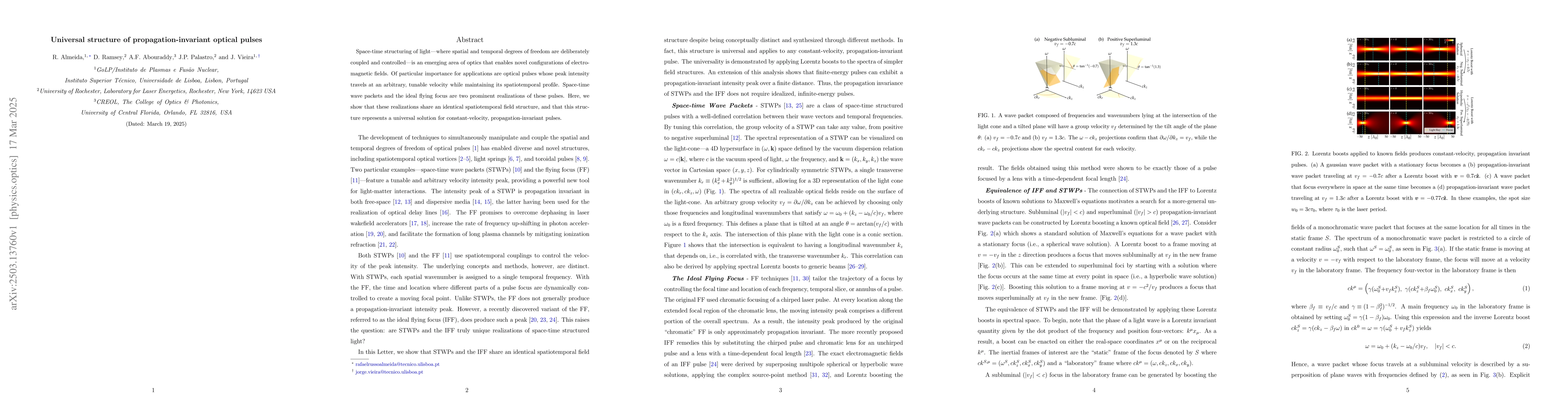 Thumbnail for Universal structure of propagation-invariant optical pulses