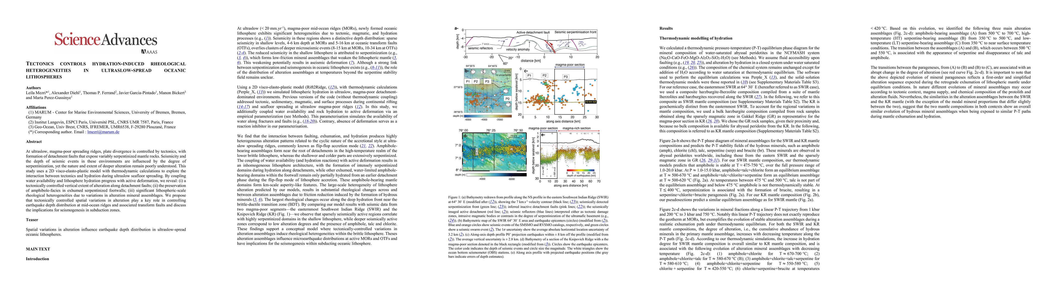 Thumbnail for Tectonics controls hydration-induced rheological heterogeneities in
  ultraslow-spread oceanic lithospheres