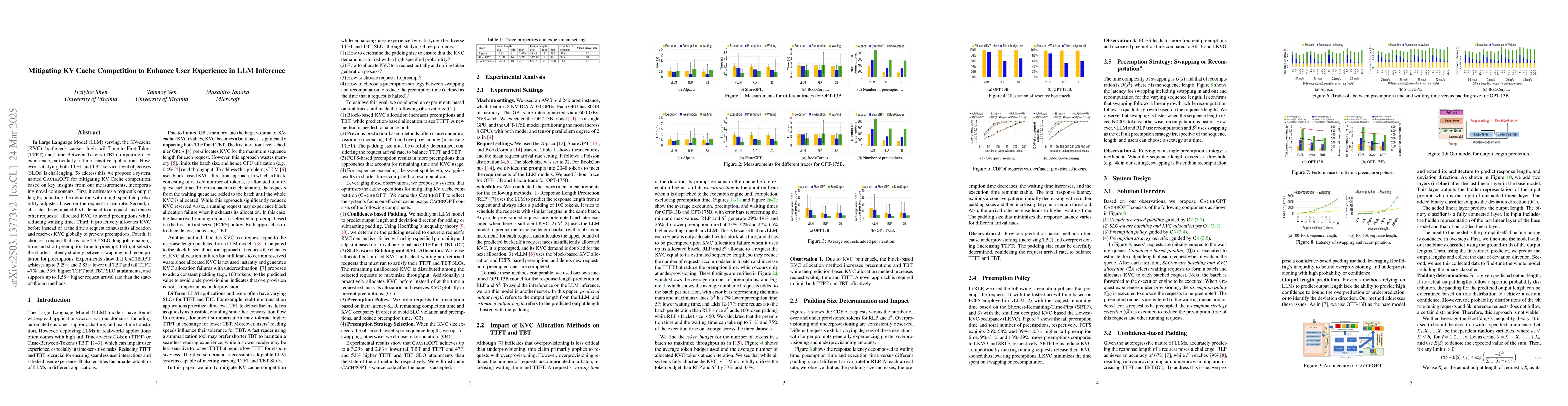 Thumbnail for Mitigating KV Cache Competition to Enhance User Experience in LLM
  Inference