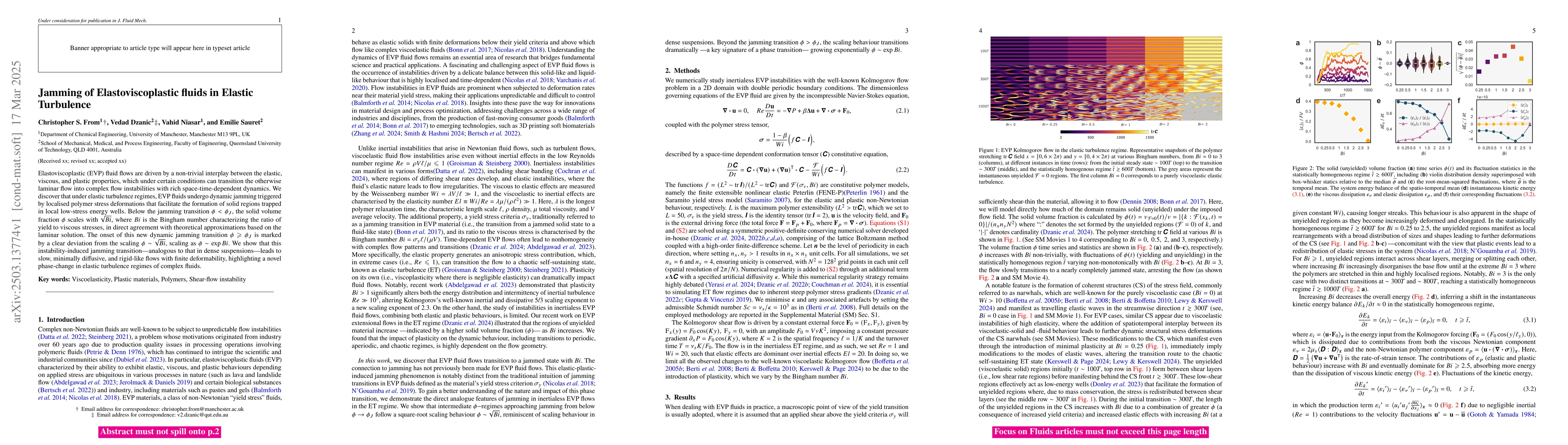 Thumbnail for Jamming of Elastoviscoplastic fluids in Elastic Turbulence