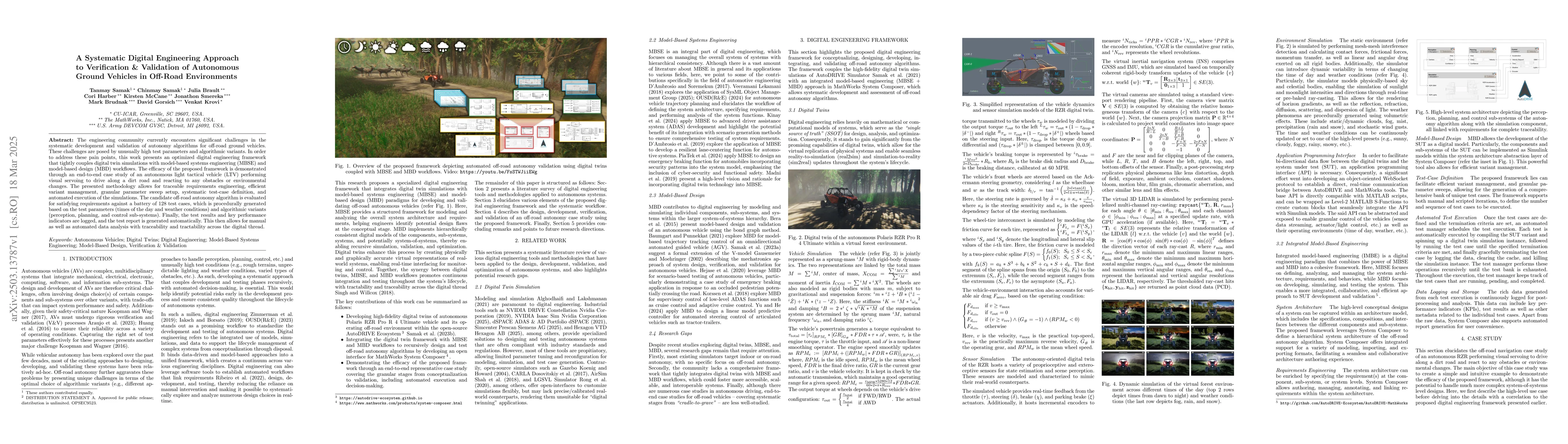 Thumbnail for A Systematic Digital Engineering Approach to Verification & Validation
  of Autonomous Ground Vehicles in Off-Road Environments