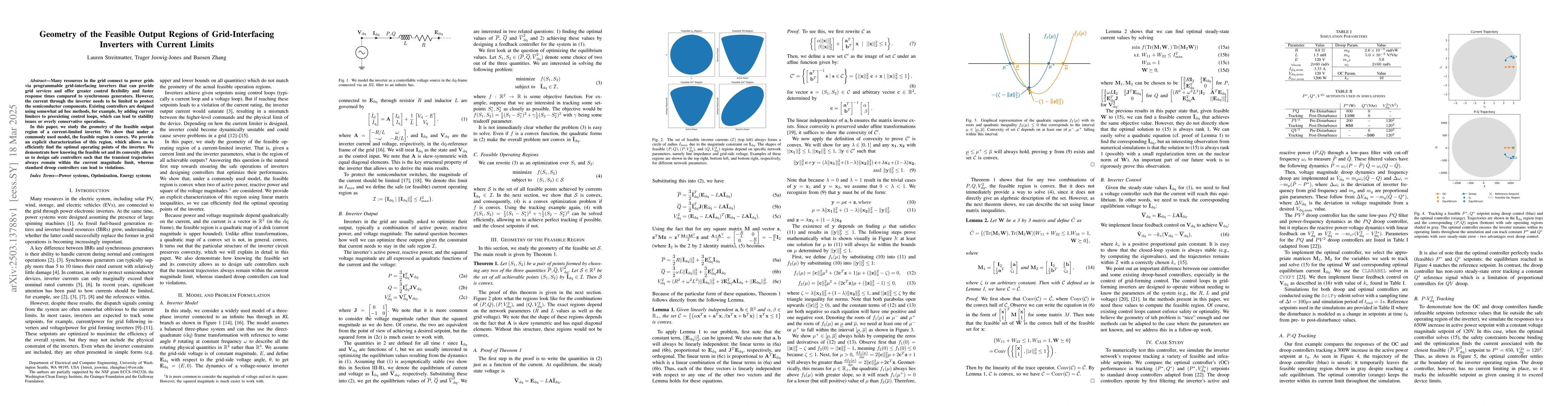 Thumbnail for Geometry of the Feasible Output Regions of Grid-Interfacing Inverters
  with Current Limits