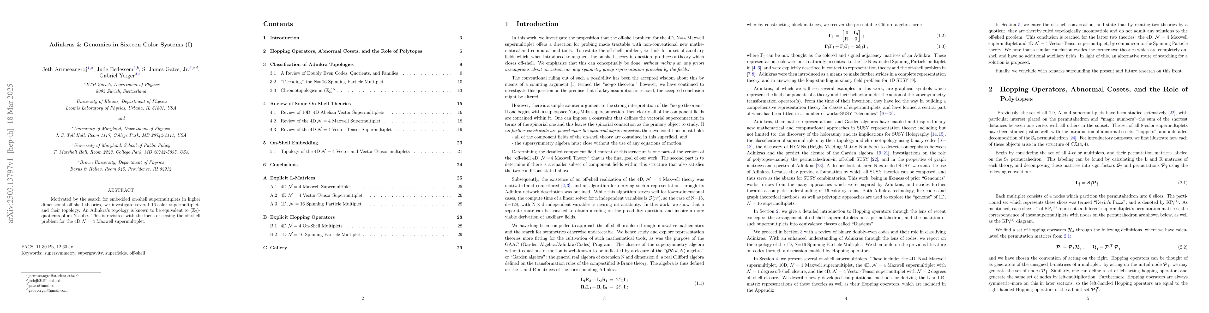 Thumbnail for Adinkras & Genomics in Sixteen Color Systems (I)