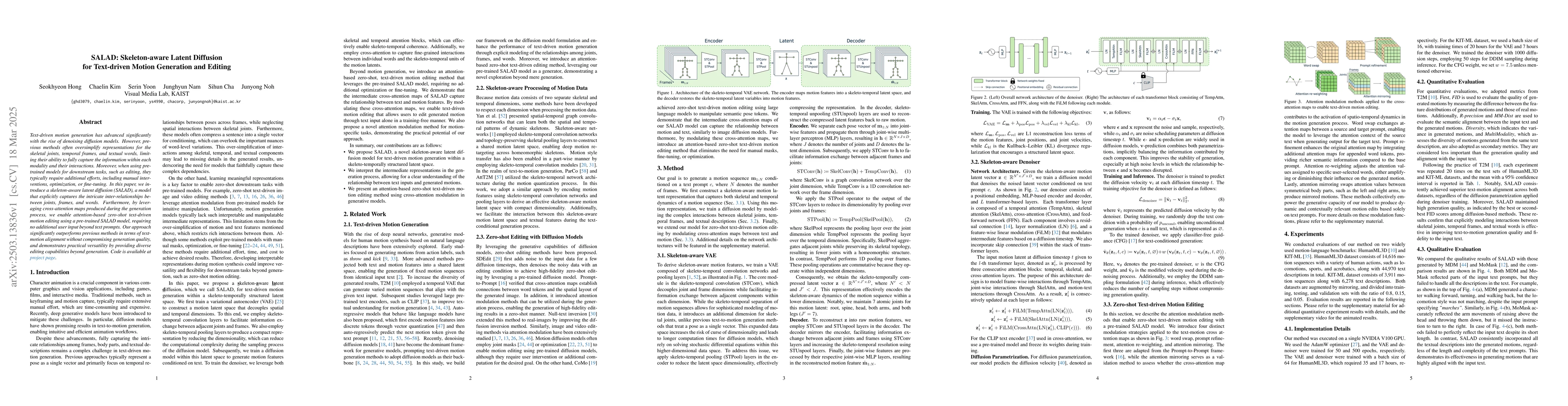 Thumbnail for SALAD: Skeleton-aware Latent Diffusion for Text-driven Motion Generation
  and Editing