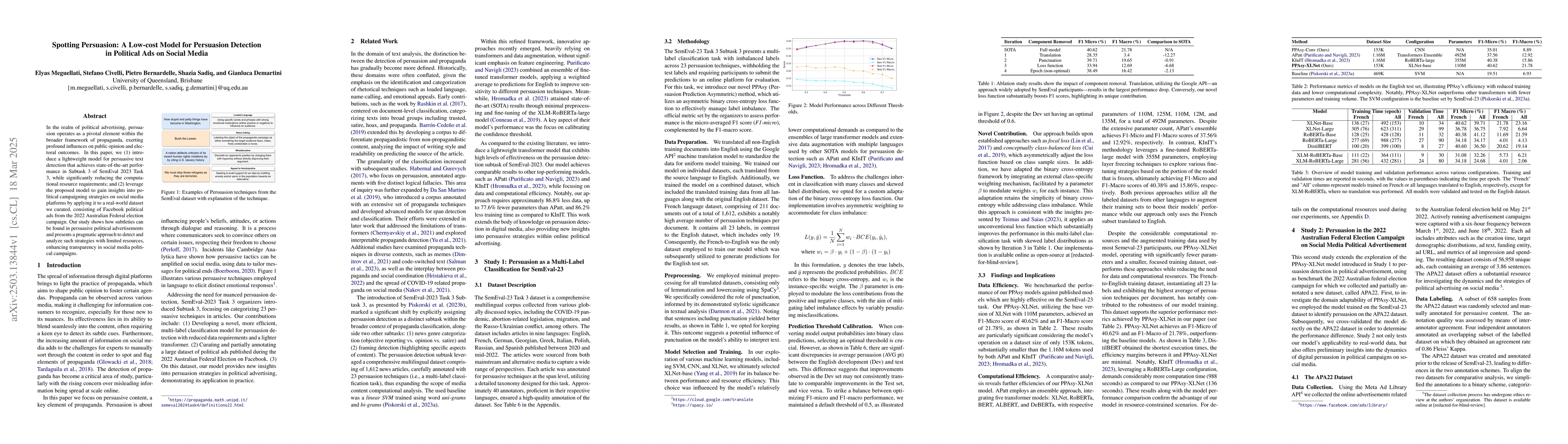Thumbnail for Spotting Persuasion: A Low-cost Model for Persuasion Detection in
  Political Ads on Social Media