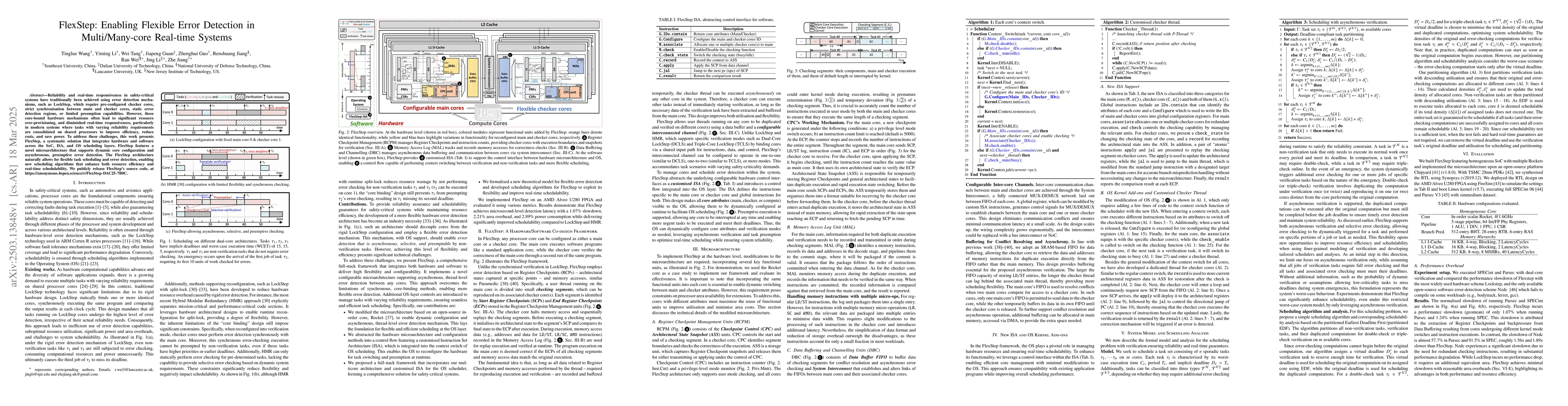 Thumbnail for FlexStep: Enabling Flexible Error Detection in Multi/Many-core Real-time
  Systems