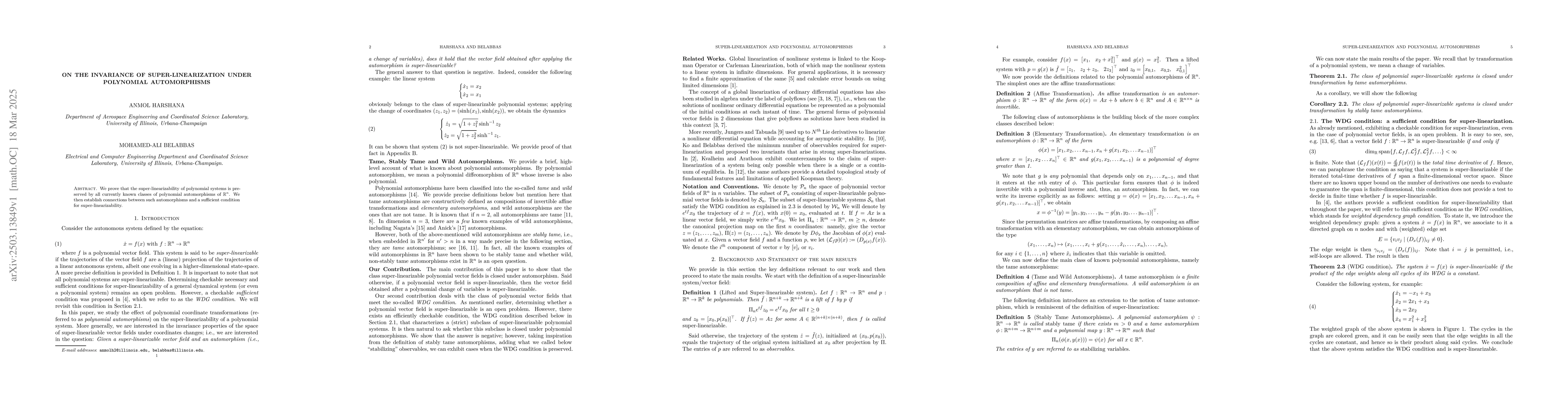 Thumbnail for On the invariance of super-linearization under polynomial automorphisms