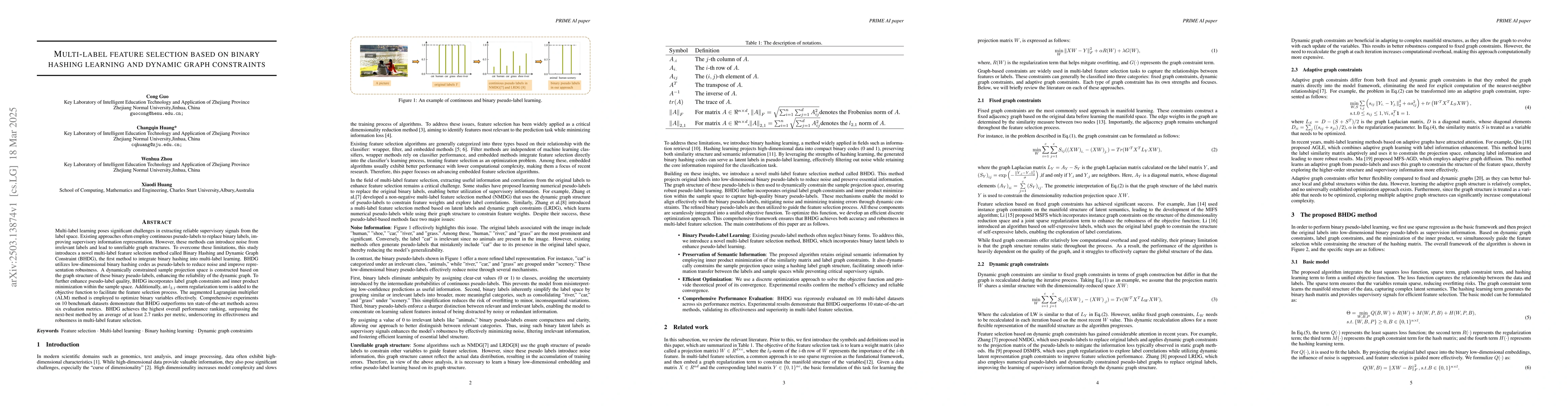 Thumbnail for Multi-label feature selection based on binary hashing learning and
  dynamic graph constraints