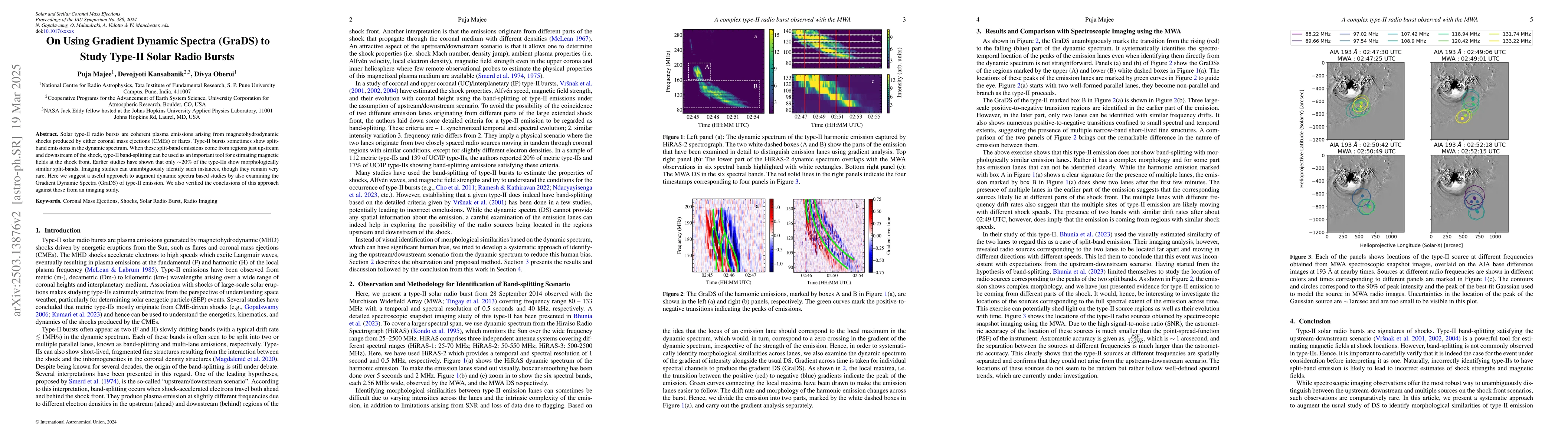 Thumbnail for On Using Gradient Dynamic Spectra (GraDS) to Study Type-II Solar Radio
  Bursts