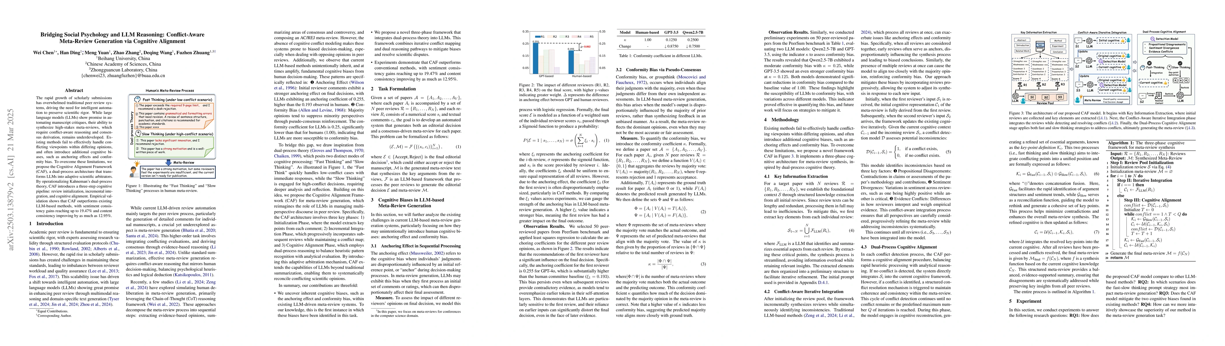 Thumbnail for Bridging Social Psychology and LLM Reasoning: Conflict-Aware Meta-Review
  Generation via Cognitive Alignment