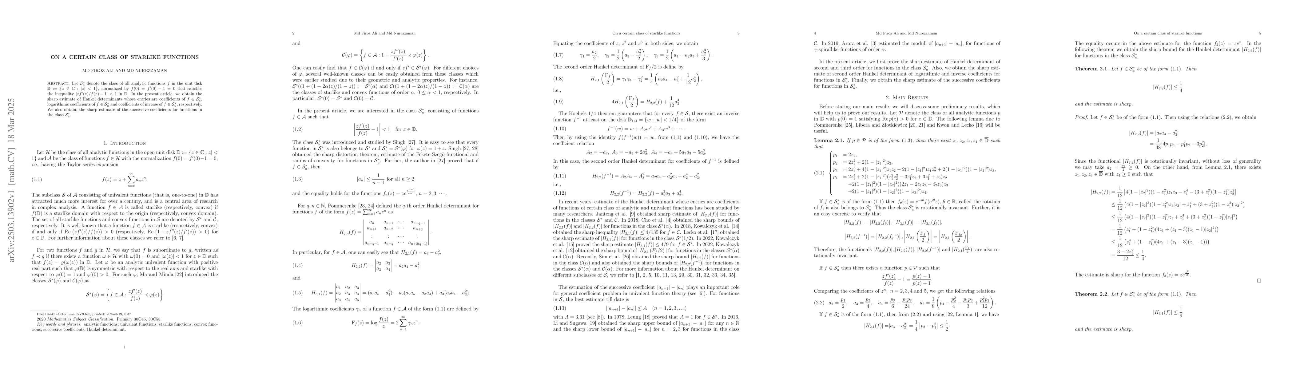 Thumbnail for On a certain class of starlike functions