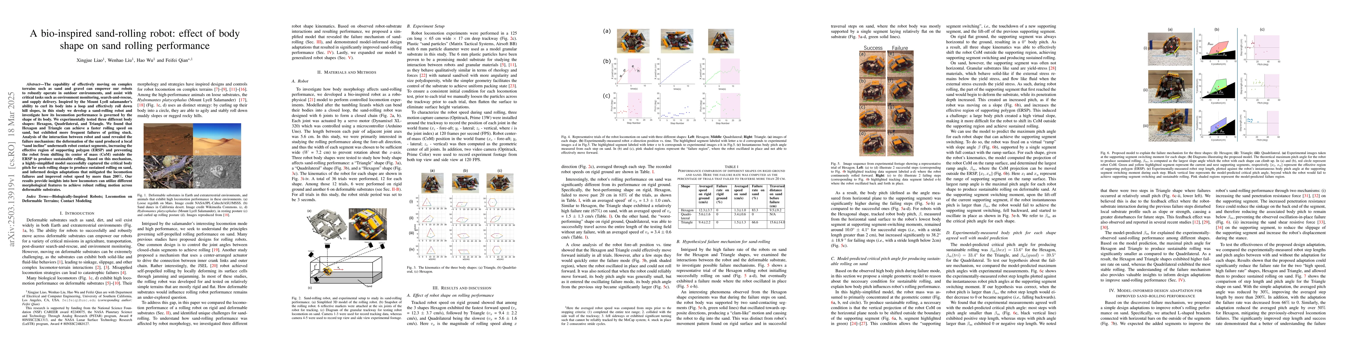 Thumbnail for A bio-inspired sand-rolling robot: effect of body shape on sand rolling
  performance