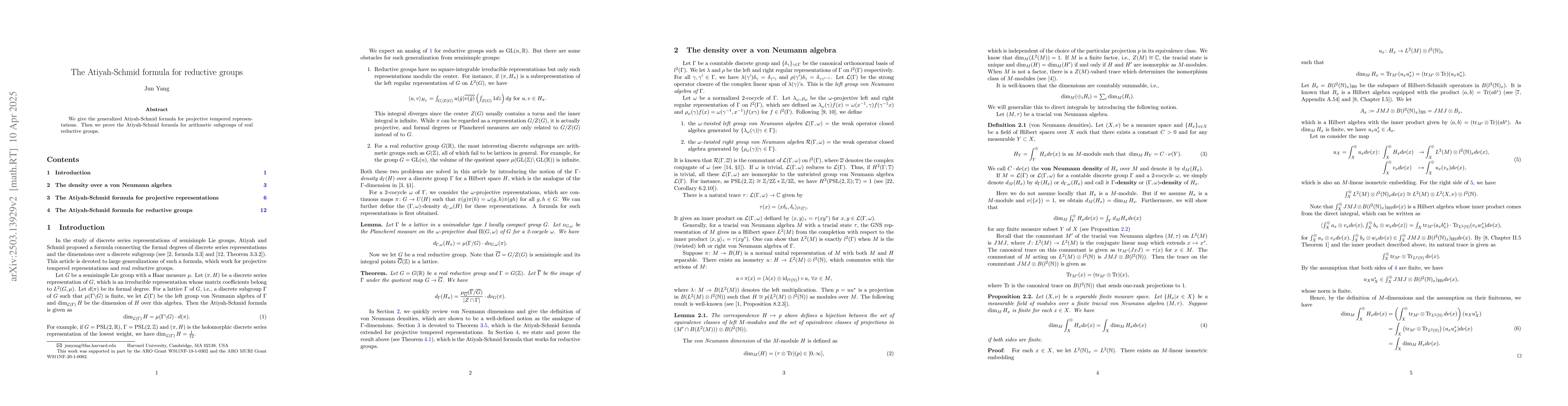 Thumbnail for The Atiyah-Schmid formula for reductive groups