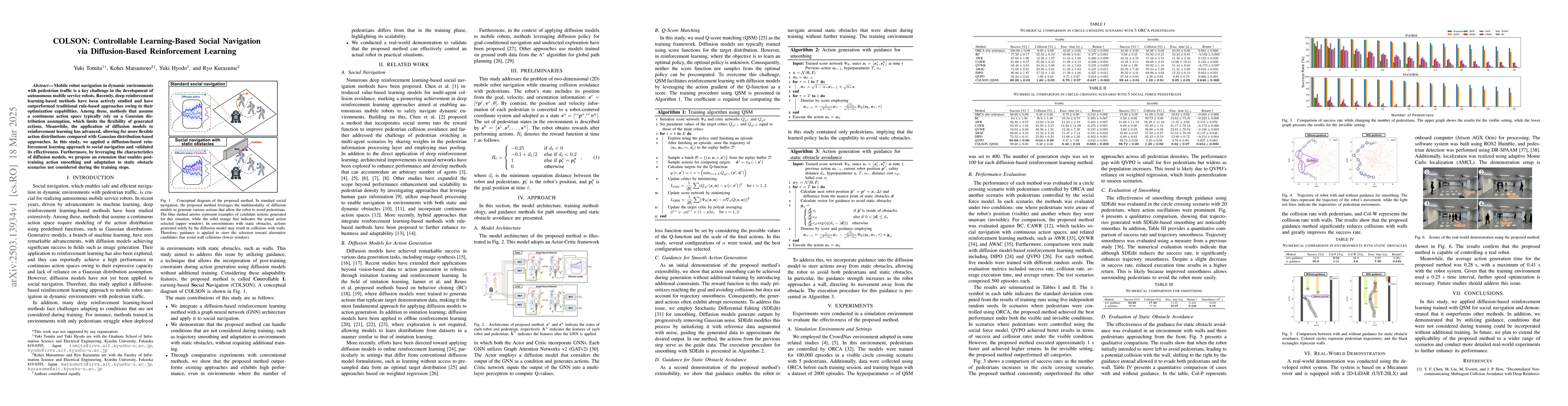 Thumbnail for COLSON: Controllable Learning-Based Social Navigation via
  Diffusion-Based Reinforcement Learning