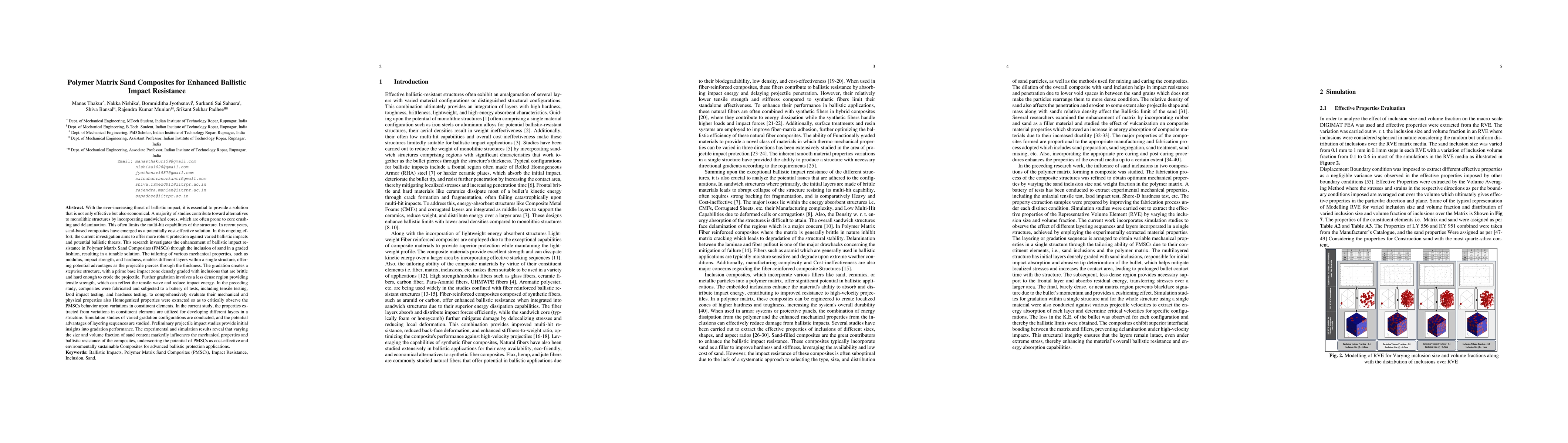 Thumbnail for Polymer Matrix Sand Composites for Enhanced Ballistic Impact Resistance