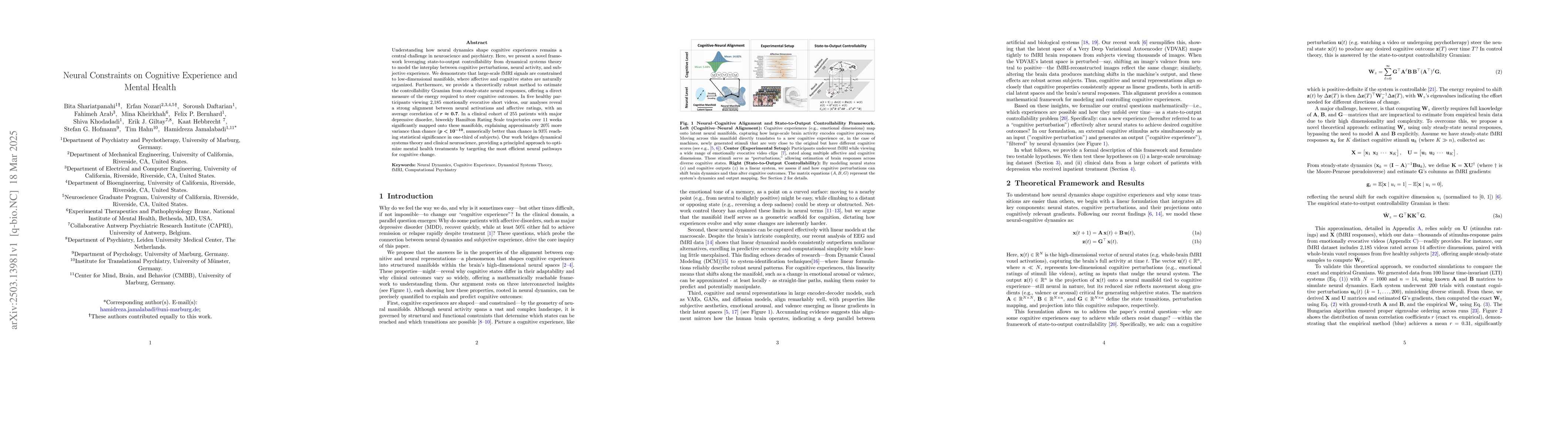 Thumbnail for Neural Constraints on Cognitive Experience and Mental Health