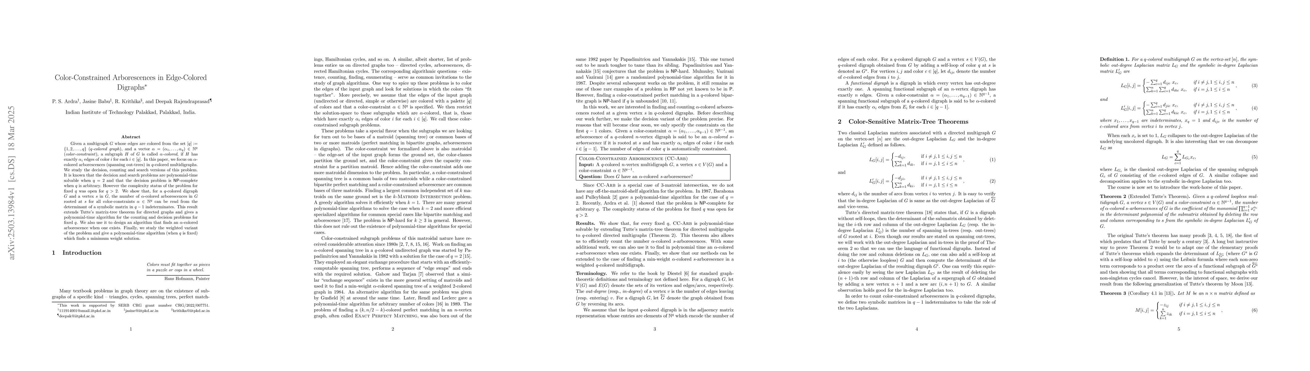 Thumbnail for Color-Constrained Arborescences in Edge-Colored Digraphs