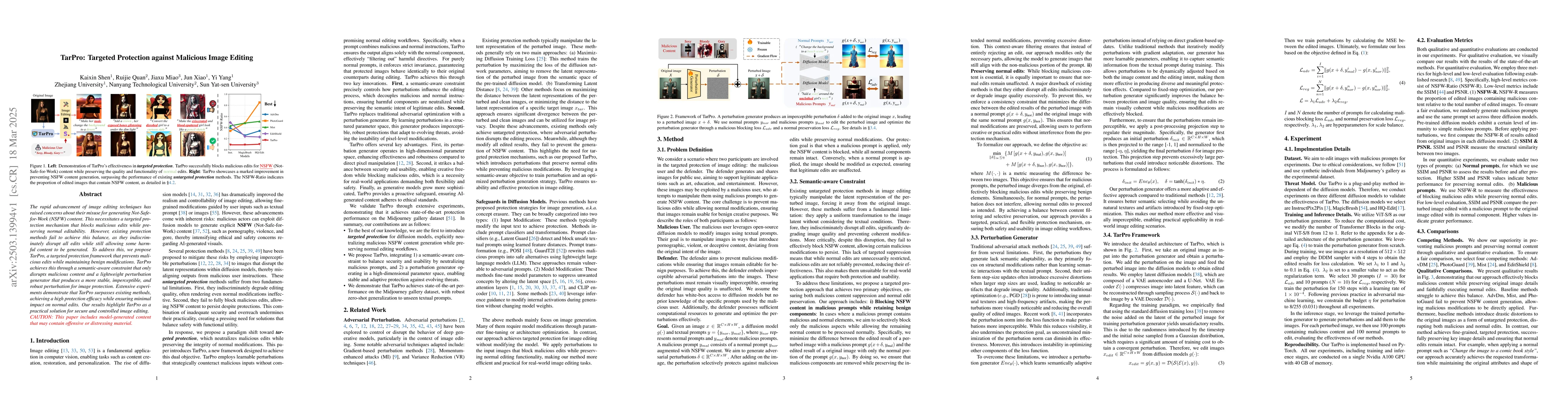 Thumbnail for TarPro: Targeted Protection against Malicious Image Editing