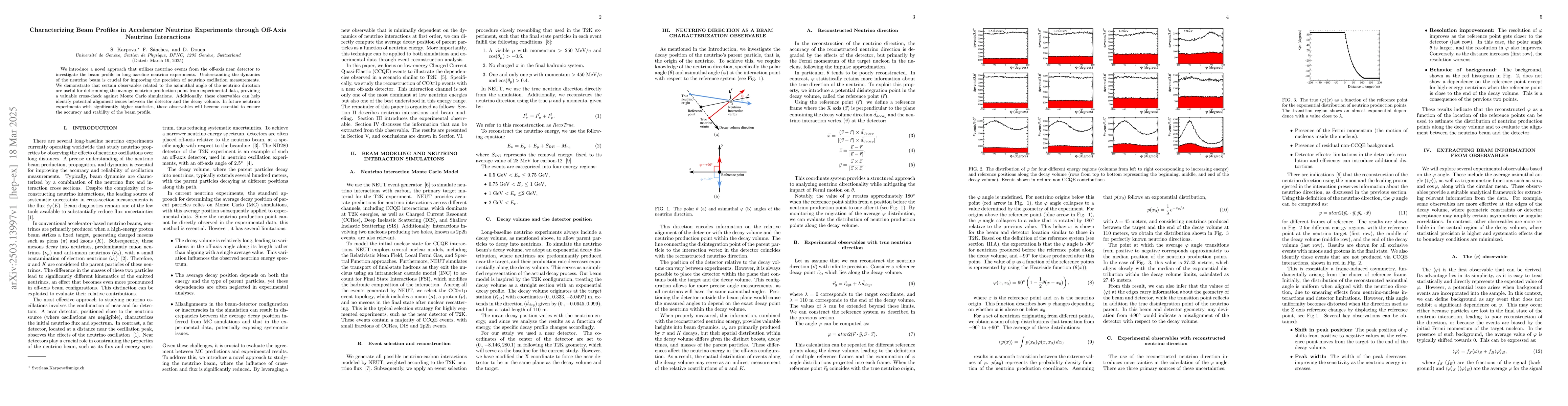 Thumbnail for Characterizing Beam Profiles in Accelerator Neutrino Experiments through
  Off-Axis Neutrino Interactions