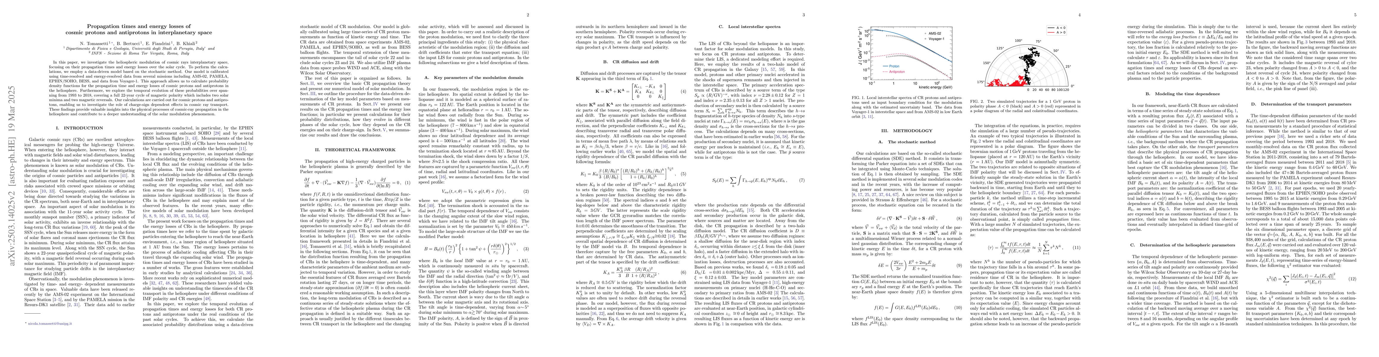 Thumbnail for Propagation Times and Energy Losses of Cosmic Protons and Antiprotons in
  Interplanetary Space