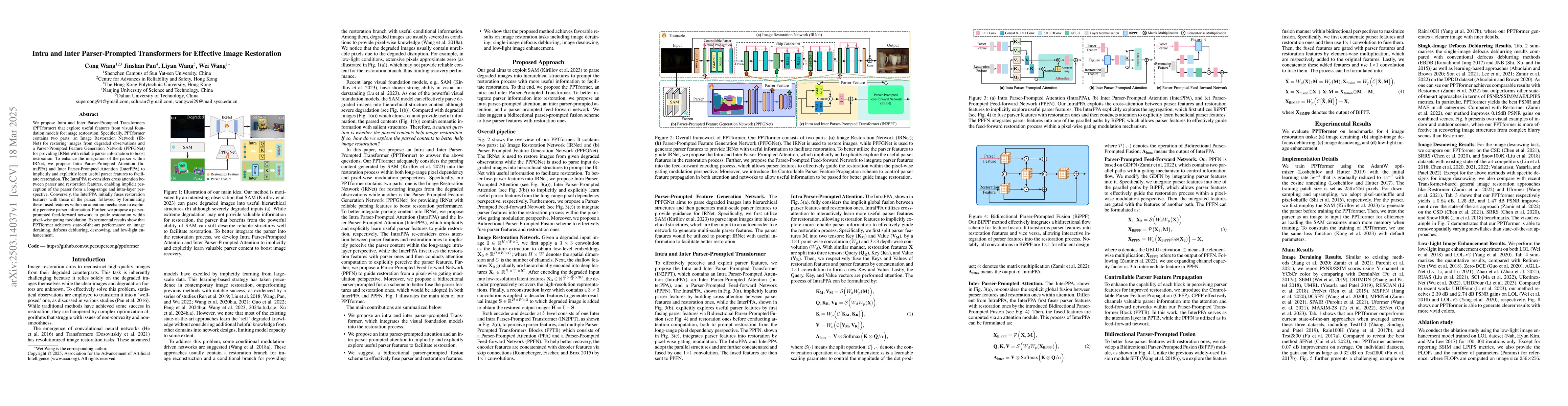 Thumbnail for Intra and Inter Parser-Prompted Transformers for Effective Image
  Restoration