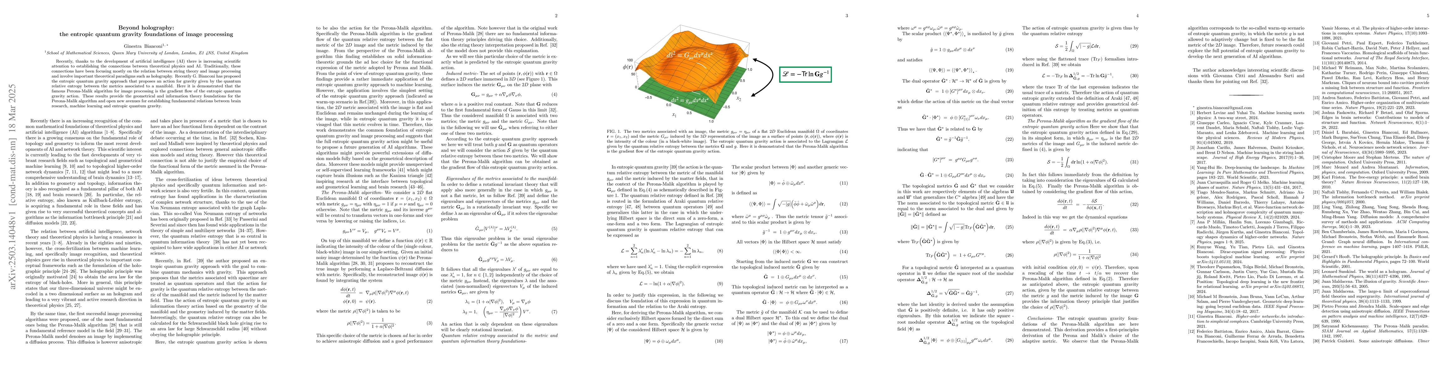Thumbnail for Beyond holography: the entropic quantum gravity foundations of image
  processing