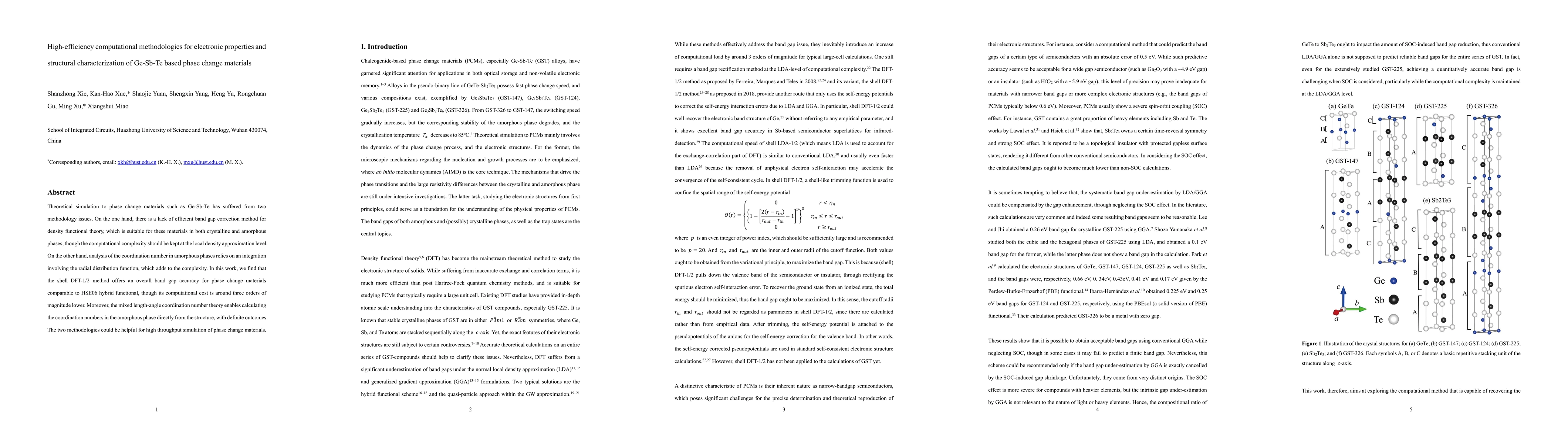 Thumbnail for High-efficiency computational methodologies for electronic properties
  and structural characterization of Ge-Sb-Te based phase change materials