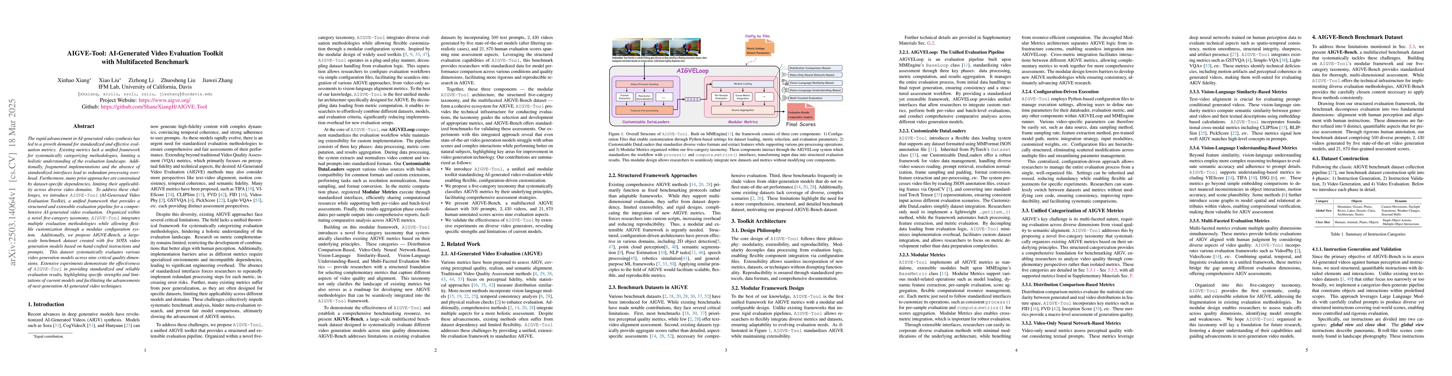 Thumbnail for AIGVE-Tool: AI-Generated Video Evaluation Toolkit with Multifaceted
  Benchmark