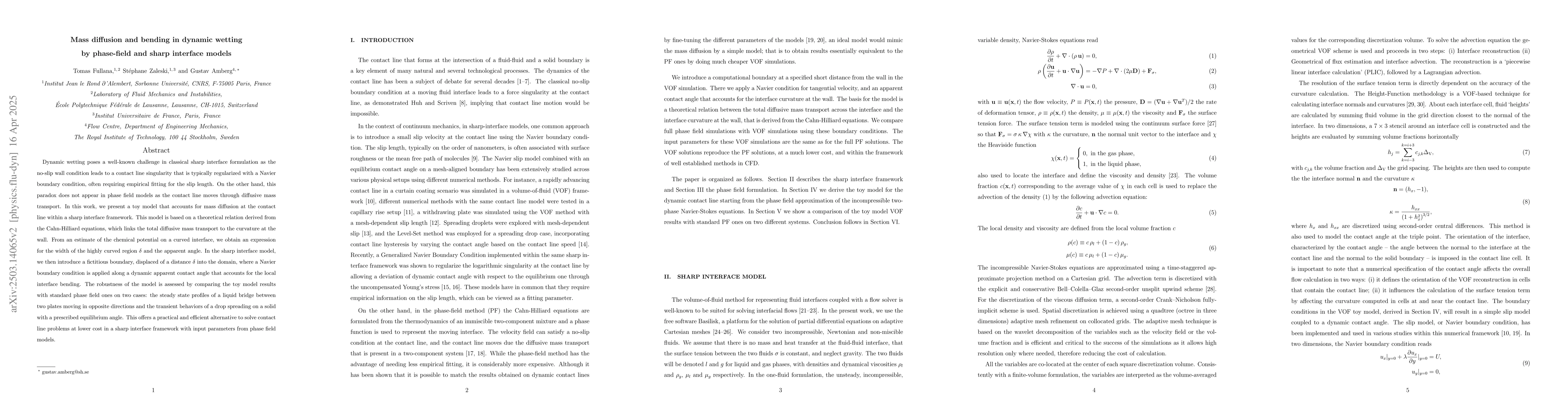 Thumbnail for Phase-Field simulations of dynamic wetting by the Volume-Of-Fluid method