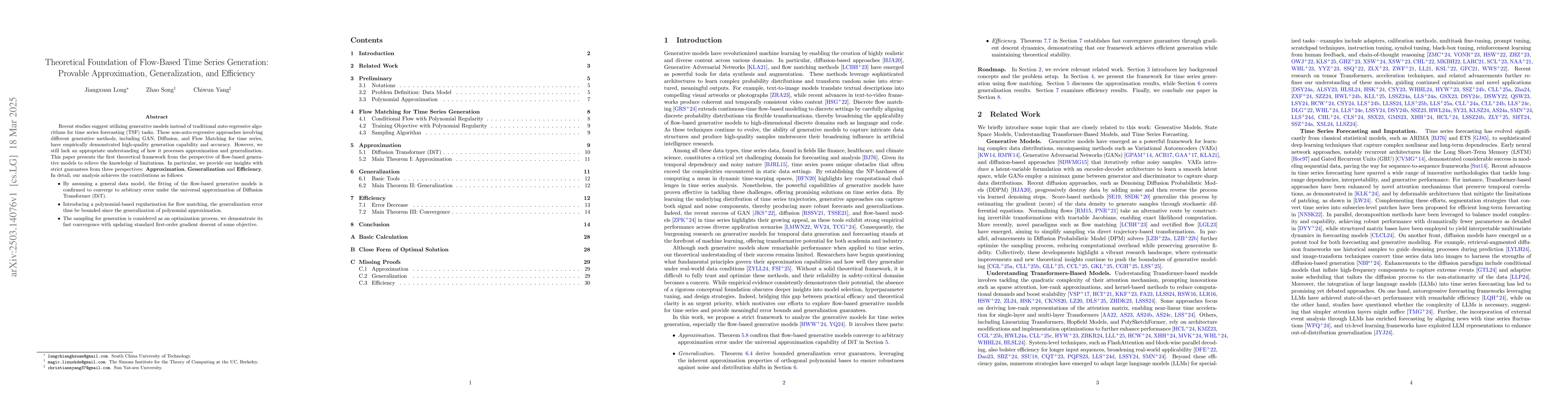 Thumbnail for Theoretical Foundation of Flow-Based Time Series Generation: Provable
  Approximation, Generalization, and Efficiency