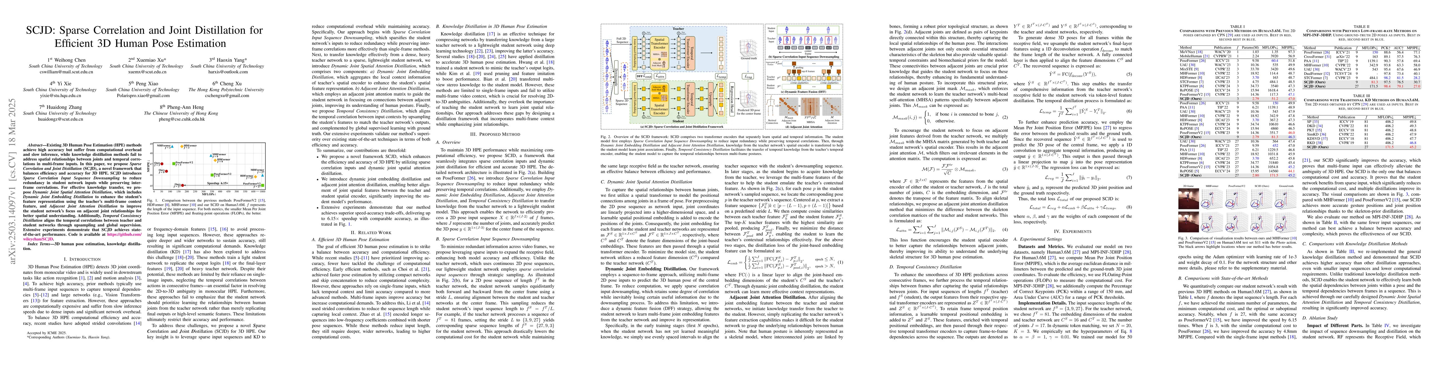 Thumbnail for SCJD: Sparse Correlation and Joint Distillation for Efficient 3D Human
  Pose Estimation