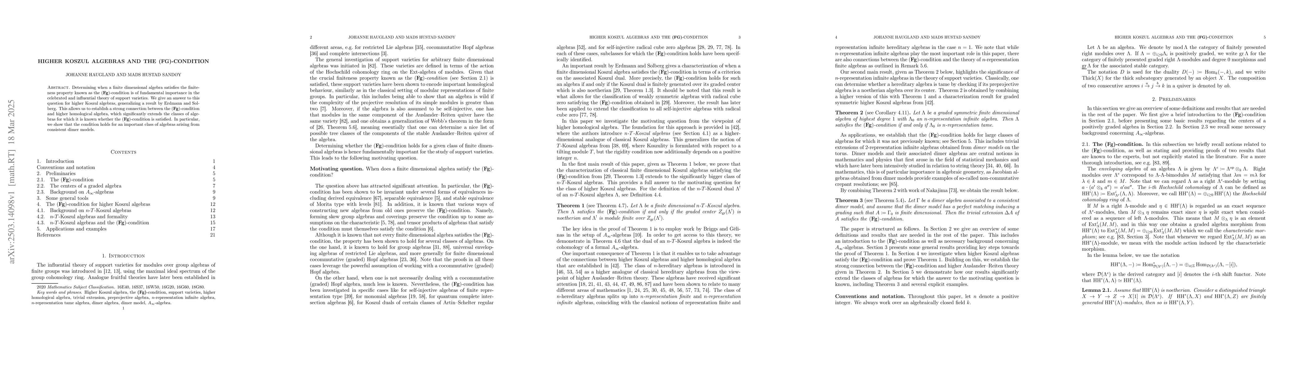 Thumbnail for Higher Koszul algebras and the $\textbf{(Fg)}$-condition