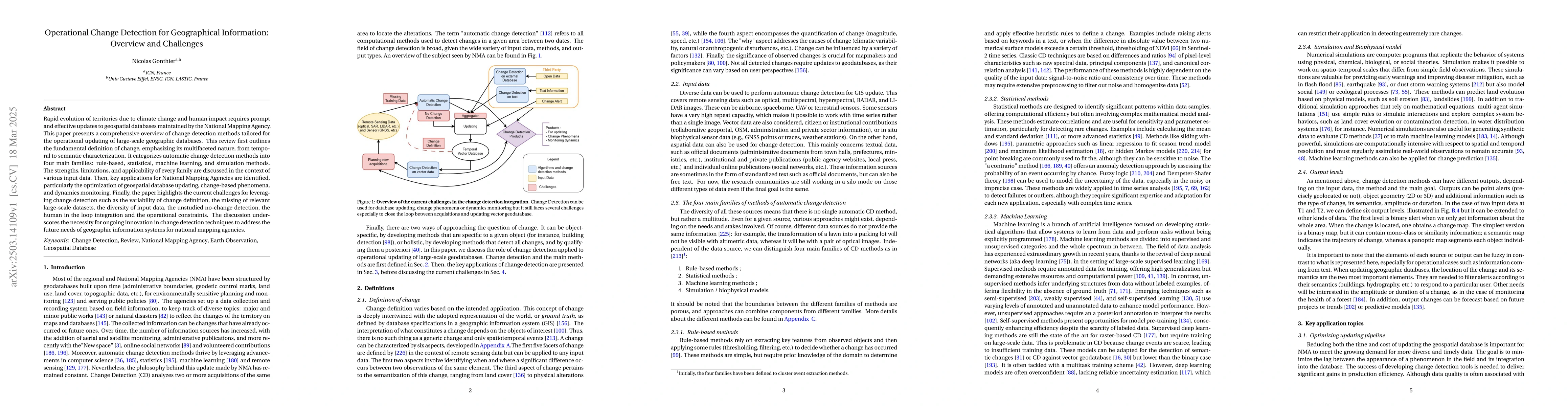 Thumbnail for Operational Change Detection for Geographical Information: Overview and
  Challenges