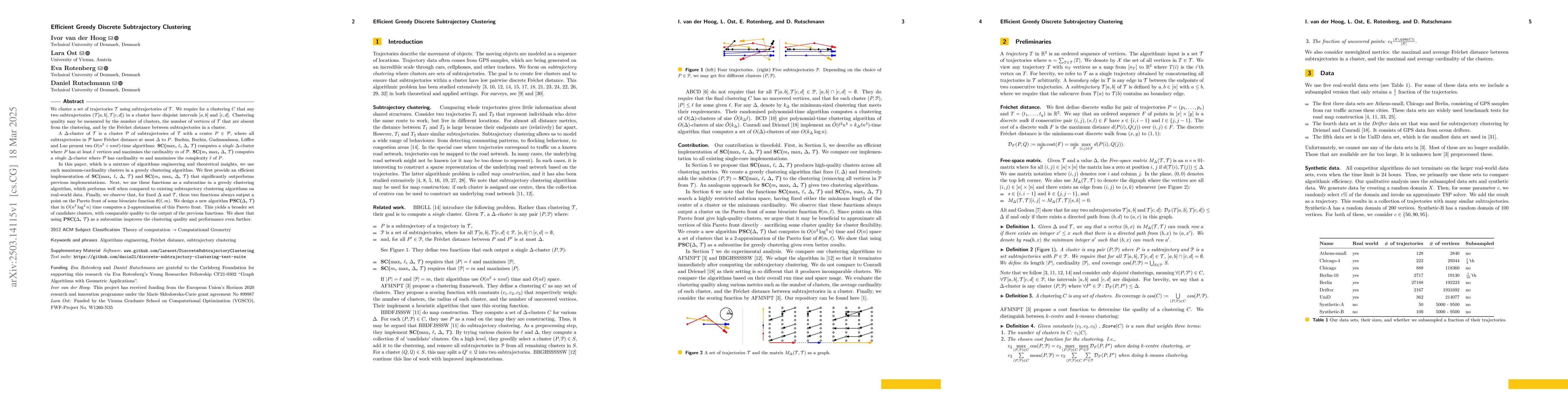 Thumbnail for Efficient Greedy Discrete Subtrajectory Clustering
