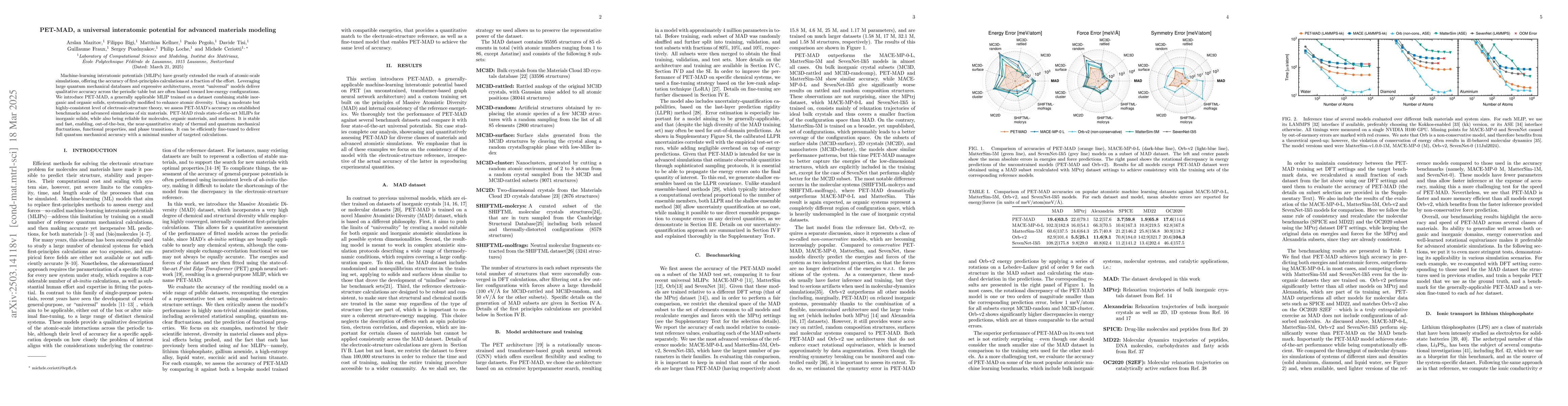 Thumbnail for PET-MAD, a universal interatomic potential for advanced materials
  modeling