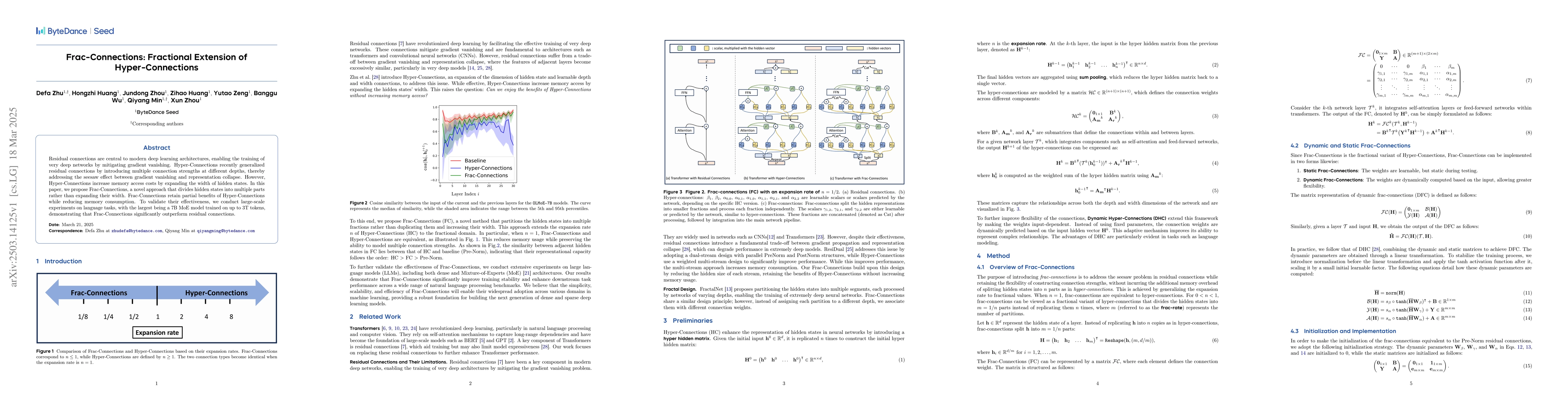 Thumbnail for Frac-Connections: Fractional Extension of Hyper-Connections