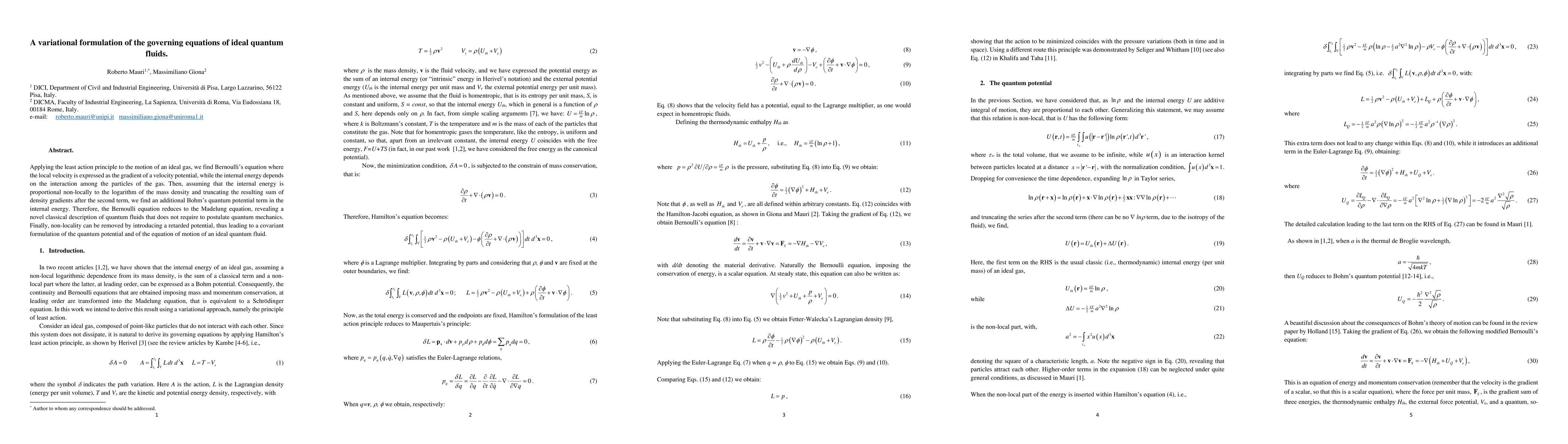 Thumbnail for A variational formulation of the governing equations of ideal quantum
  fluids